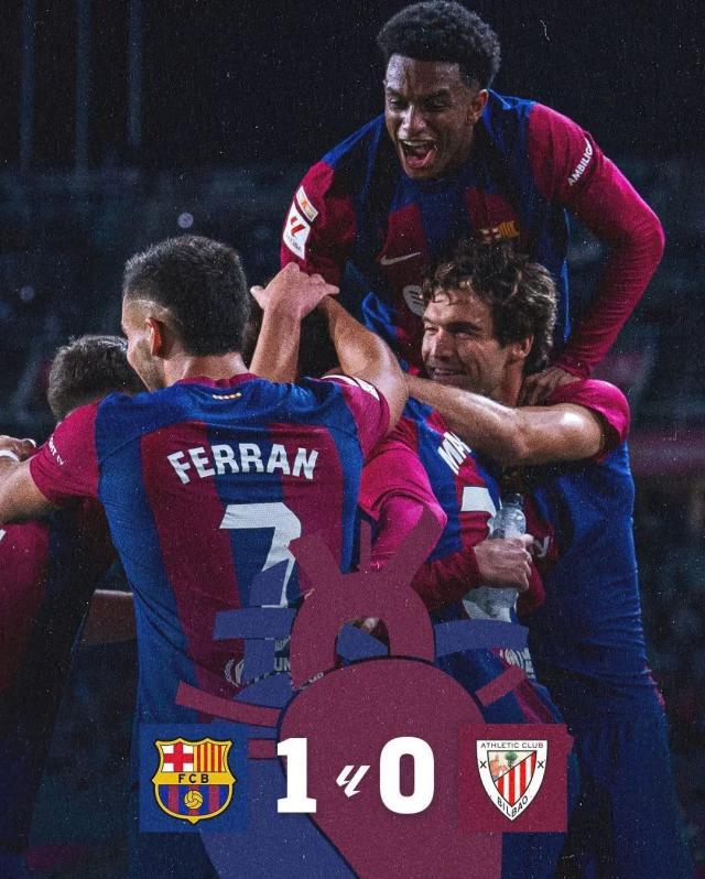 【西甲】吉乌首秀登场秒建功，巴萨1比0毕尔巴鄂